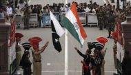 File photo of flag ceremony at Attari-Wagah land border