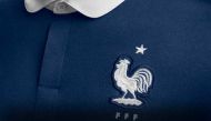 The Gallic rooster, symbol of the French international football team, is seen on a jersey with FFF (Federation Francais de Football) inscribed underneath.  File photo for representational purposes only.