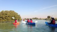 File photo of people kayaking at the mangroves belt in Al Thakira used for representation. 