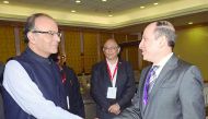 Qatar Airways Group Chief Executive Akbar Al Baker with India’s Minister of Finance and Corporate Affairs Arun Jaitley at the summit.