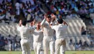 New Zealand's players celebrate the dismissal of India's Cheteshwar Pujara. (REUTERS/Rupak De Chowdhuri)