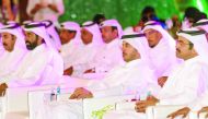Prime Minister and Interior Minister H E Sheikh Abdullah bin Nasser bin Khalifa Al Thani at Teachers’ Day celebrations in Katara yesterday. 