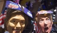 Halloween masks depicting Democratic Presidential candidate Hillary Clinton and Republican Presidential candidate Donald Trump are seen for sale at Total Party, a party store, in Arlington, Virginia. AFP / SAUL LOEB