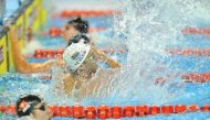 South Africa’s Chad le Clos celebrates his win in the FINA airweave Swimming World Cup 2016 at the Hamad Aquatic Centre in Doha yesterday. Picture by Baher Amin/The Peninsula