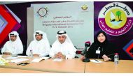 From left: Jaber Al Shawi, Assistant Director of Communications and Media, Ali Al Buenain, Director for School Scholarship, Dr Khalid Al Horr, Director of the Higher Education Institute, and Hanan Ahmed Al Saadi, programme organiser during a press meet, y