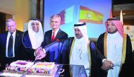Minister of Justice H E Hassan Lahdan Saqr Al Mohannadi along with Ambassador of Spain to Qatar, Ignacio Escobar, attending celebrations on Spain National Day, at The Ritz-Carlton yesterday. Pic: Baher Amin/ The Peninsula