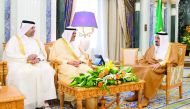 The Custodian of the Two Holy Mosques King Salman bin Abdulaziz Al Saud of Saudi Arabia met with the Minister of Economy and Commerce H E Sheikh Ahmed bin Jassim Al Thani and Ministers of Tourism from GCC countries at the Royal Palace in Riyadh yesterday.