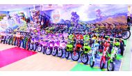 Different varieties of bicycles on display at Lulu.
