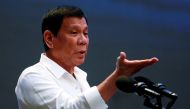 President Rodrigo Duterte speaks during a gathering of businessmen in Pasay city, Metro Manila, Philippines, October 13, 2016. REUTERS/Erik De Castro