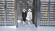 In his work for Chanel's spring clothes, designer Karl Lagerfeld focused on the innards of our computers - the data, the algorithms and microchips - instead of the gleaming exterior. (Olivier Claisse, MCV Photo)