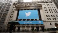 (FILES) This file photo taken on November 7, 2013 shows a banner with the logo of Twitter on the front of the New York Stock Exchange (NYSE) in New York.  AFP / EMMANUEL DUNAND