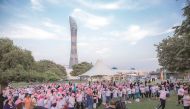 Participants taking part in the ‘Ladies Walk the Park’ breast cancer awareness campaign.