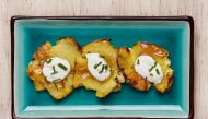 Crushed Potatoes with Horseradish Cream (Photo by Deb Lindsey for The Washington Post)