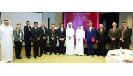 Qatar Airways Group Chief Executive, Akbar Al Baker, (centre right) and Captain Abdulrahman Al Hammadi — Director of Air Safety Department, Qatar Civil Aviation Authority (centre left), Ashish Jain – Senior Vice President Group Safety and Security and oth