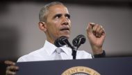 This file photo shows US President Barack Obama speaking during a Hillary for America campaign event at the CFE Federal Credit Union Arena at the University of Central Florida in Orlando, Florida. AFP / SAUL LOEB
