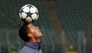 Real Madrid's Cristiano Ronaldo attend a training session before their match with Legia Warszawa. (REUTERS/Kacper Pempel)
