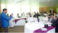 RAF officials with the trainees of other humanitarian organisations participating in a workshop at Torch Hotel yesterday. 
