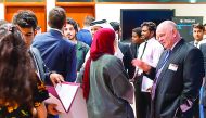 Participants at the Career Networking Night at the Texas A&M Engineering Building in Education City. 