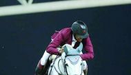 Qatari rider Bassem Hassan Mohammed, astride Argelith Squid, in action during the CSI5 1.45m event at Al Shaqab Arena on Friday. A two-horse race saw home hero Bassem miss out by just tenths of a second behind Ireland's Cian O’Conner who won the event.