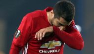 Manchester United's Armenian midfielder Henrikh Mkhitaryan reacts after the UEFA Europa League Group A football match Fenerbahce SK vs Manchester United at the Fenerbahce Ulker Stadium on November 3, 2016 in Istanbul. Fenerbahce won the match 2-1. / AFP /