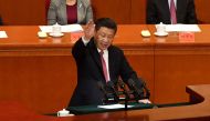 Chinese President Xi Jinping gives a speech at the Great Hall of the People marking the 150th anniversary of the birth of Sun Yat-sen in Beijing on November 11, 2016. China's ruling party is marking the 150th birthday this week of the man who ended millen
