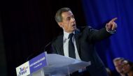 Nicolas Sarkozy, former French president and candidate for the right-wing Les Republicains (LR) primaries ahead of the 2017 presidential election, speaks during a campaign meeting in Saint-Maur-des-Fosses, southeast of Paris, on November 14, 2016. (AFP / 