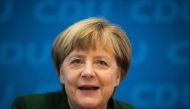 This file photo taken on October 24, 2016 shows German Chancellor Angela Merkel and leader of the Christian Democratic Union party (CDU) at the start of a leadership meeting at the party's headquarter in Berlin. AFP / Odd ANDERSEN