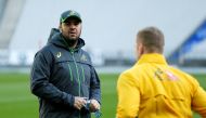 Australia's head coach Michael Cheika during the captain's run the day before a match between France and Australia. (Reuters/Benoit Tessier)