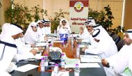 Rain Emergency Team at the Ministry of Municipality and Environment holding a meeting in Doha yesterday to discuss preparations for rains.