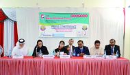 FROM LEFT: Abdulla Al Ansi of Qatar Charity, Manar Khalifa Al Muraikkhi, Community Relation Senior Manager of Ooredoo, Dr Fathhiya Al Meer, Central Regional Director of PHCC, Dr Joji Thomas, President of Indian Doctor's Club, Abdussalam K, General Secreta