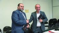 Yousuf bin Ahmed Al Kuwari (left), Executive Director of Qatar Charity, and Dr Méguerditch Tarazian, President of MSF France, after signing the MoU in Paris.