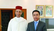 Moroccan Minister of Interior Mohamed Hassad (left) with Qatar's Ambassador Abdullah bin Falah bin Abdullah Al Dossari. They reviewed bilateral relations and means of boosting and developing them.