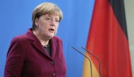 BERLIN, GERMANY - NOVEMBER 29: German Chancellor Angela Merkel and Prime Minister of Malta Joseph Muscat (not seen) hold press conference after their meeting in Berlin, Germany on November 29, 2016. ( Cüneyt Karada? - Anadolu Agency )