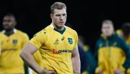 Australia's flanker David Pocock reacts to their defeat in the international rugby union test match between England and Australia at Twickenham stadium in south-west London on December 3, 2016. AFP / Adrian DENNIS