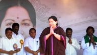 This file photo taken on March 27, 2014 shows All India Anna Dravida Munnetra Kazhagam (AIADMK) Leader and Chief Minister of the southern Indian state of Tamil Nadu J. Jayalalithaa gesturing as she arrives at a public meeting in Pondicherry. Jayalalithaa 
