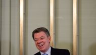 Nobel Peace Prize laureate Colombian President Juan Manuel Santos smiles as he addresses a press conference in Oslo on December 9, 2016. Santos said the Nobel Peace Prize was a 