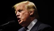 (FILES) This file photo taken on December 9, 2016 shows US President-elect Donald Trump speaking during the USA Thank You Tour in Grand Rapids, Michigan.  AFP / DON EMMERT
