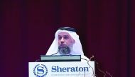 Professor Ibrahim A. Janahi, Executive Director of Research at HMC, addressing delegates on the Annual Research Day. 