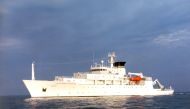 File photo: The oceanographic survey ship USNS Bowditch, shown here on September 20, 2002, which deployed an underwater drone seized by a Chinese Navy warship in international waters in the South China Sea on December 15, 2016. Courtesy US Navy/Handout/Fi