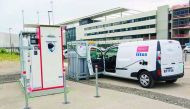  A hydrogen filling station of Symbio FCell, a French manufacturer of fuel cells that convert hydrogen into electricity to run vehicles.