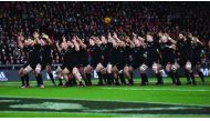 New Zealand All Blacks rugby players performe the