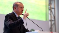 Turkish President Recep Tayyip Erdogan delivers a speech during the opening ceremony of SUTAS Ege dairying project in Tire district of Izmir, Turkey on December 23, 2016. ( Turkish Presidency/Murat Cetinmuhurdar - Anadolu Agency )
