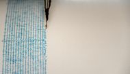 This file photo taken on September 14, 2016 shows a view of a seismograph at the National Seismological Service in the campus of the National Autonomous University of Mexico, in Mexico City. A strong Christmas day earthquake rattled Chile on December 25, 