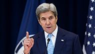 US Secretary of State John Kerry delivers a speech on Middle East peace at The U.S. Department of State on December 28, 2016 in Washington, DC. Kerry spoke on the need for a two-state solution and defended the Obama administration's approach to Israel. Za