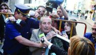 A file photo of Gregorio Goyo Alvarez, former Uruguayan dictator from 1981 to 1985, arriving court for his trial in Montevideo, Uruguay.