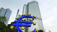 The Euro logo is seen outside the European Bank (ECB) in Frankfurt, Germany.