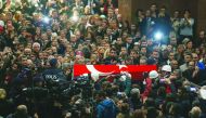 Funeral ceremony of Turkish police officer Fethi Sekin and courthouse officer Musa Can, who were killed in a car bombing on Thursday, in Izmir, yesterday.