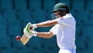 Pakistan batsman Younis Khan cuts a ball away from the Australian bowling on the final day of the third cricket Test match at the SCG, in Sydney on January 7, 2017. AFP / WILLIAM WEST