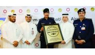 Qatar Airways Group Chief Executive Akbar Al Baker (second right), Hamad International Airport Chief Operating Officer Engineer Badr Mohammed Al Meer, Airport Security Department (MOI) Director Brigadier Essa Arar Al Rumaihi, Director of the Airport Passp