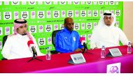 Al Ahli’s Qatari coach Yusef Adam addressing a press conference on the eve of the QSL match yesterday.